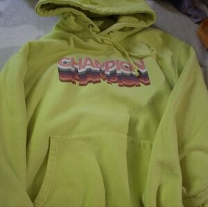 Champion hoodie Size Lg Yellow and pastel